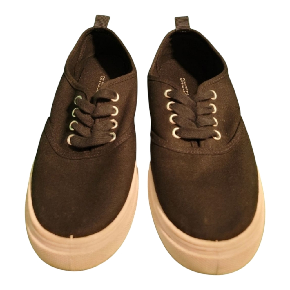 H&M Men’s Canvas Sneakers – Black Lace‑Up Casual Shoes – Size 5.5